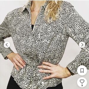 Club Monaco Leopard Varsity Spring Jacket Waist Tie Animal Blazer Zip Up XS